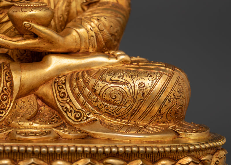 Shakyamuni Buddha The Dharma Teacher Statue | 24K Gold Gilded Enlightened Sage