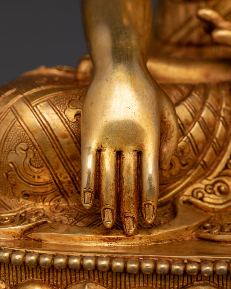 Shakyamuni Buddha The Dharma Teacher Statue | 24K Gold Gilded Enlightened Sage