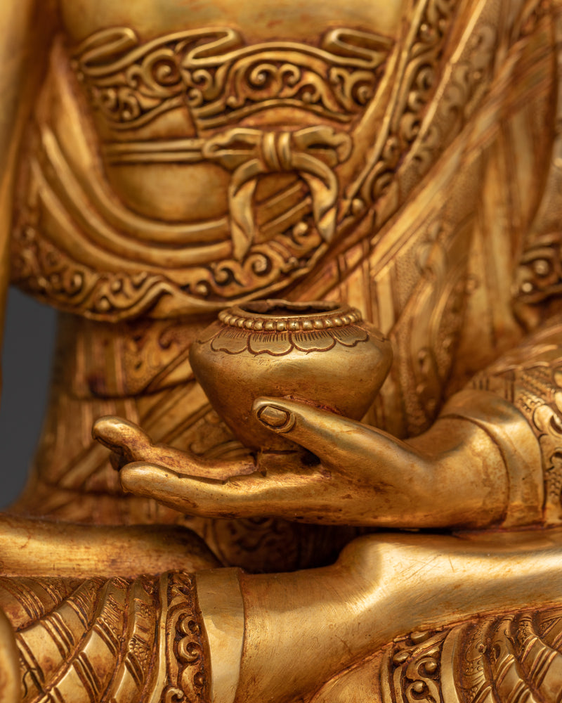 Shakyamuni Buddha The Dharma Teacher Statue | 24K Gold Gilded Enlightened Sage