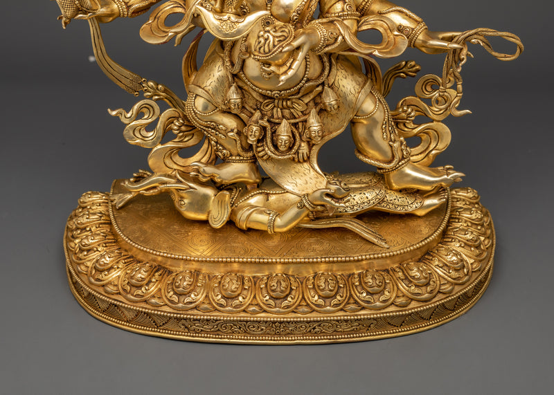 Six-Armed Mahakala Wrathful Deity Statue | Lord of Spotless Awareness