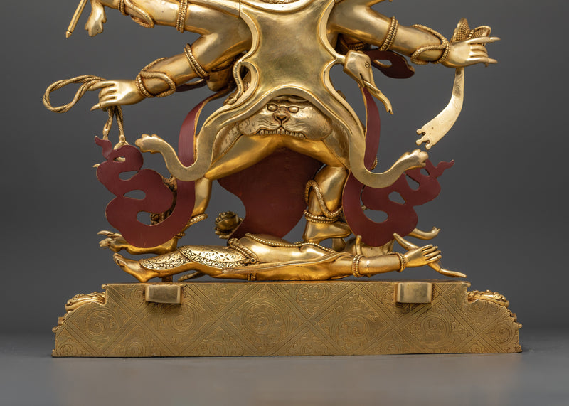 Six-Armed Mahakala Wrathful Deity Statue | Lord of Spotless Awareness