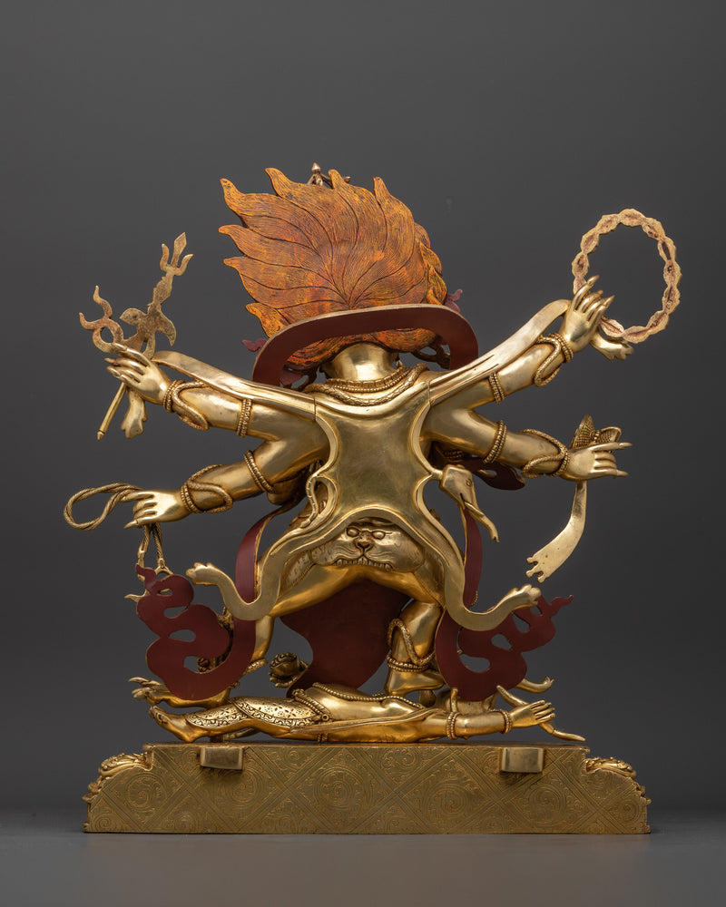 Six-Armed Mahakala Wrathful Deity Statue | Lord of Spotless Awareness