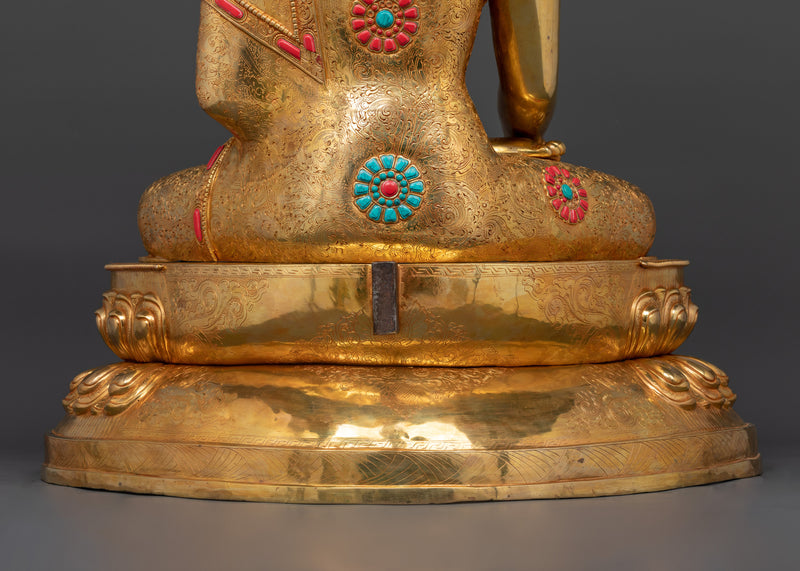 Buddha Shakyamuni Seated in Meditation Posture | 24K Gold Gilded Statue