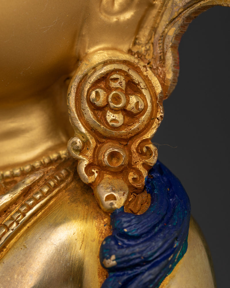 24K Gold Gilded Bodhisattva Dharma Decor | Symbol of Compassion and Enlightenment