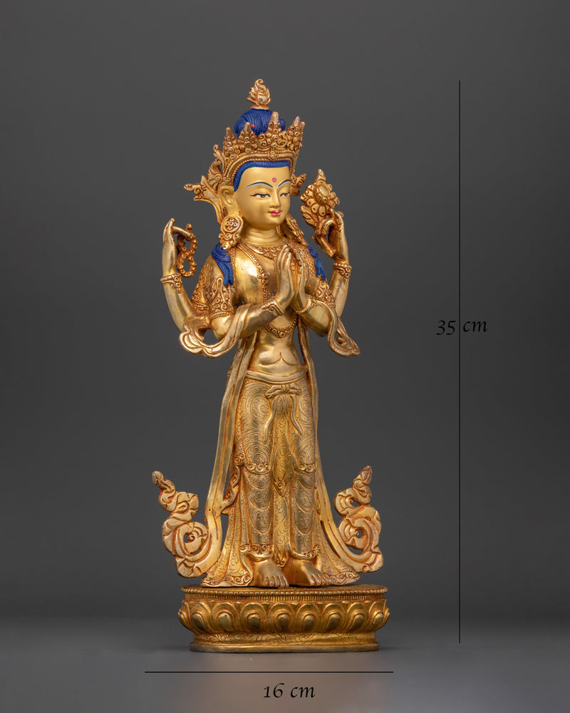 4 arm Standing Chenrezig Statue