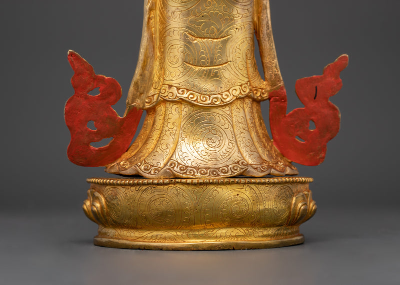 4 Arm Standing Chenrezig Statue | 24K Gold Gilded Bodhisattva of Compassion