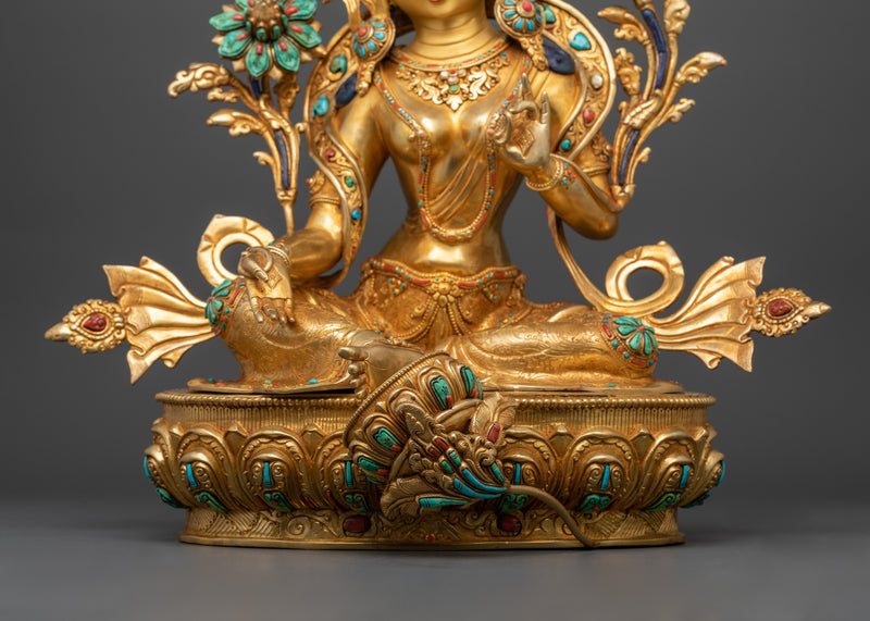 24K Gold Gilded Shree Arya Tara | The Mother of Liberation and Compassion