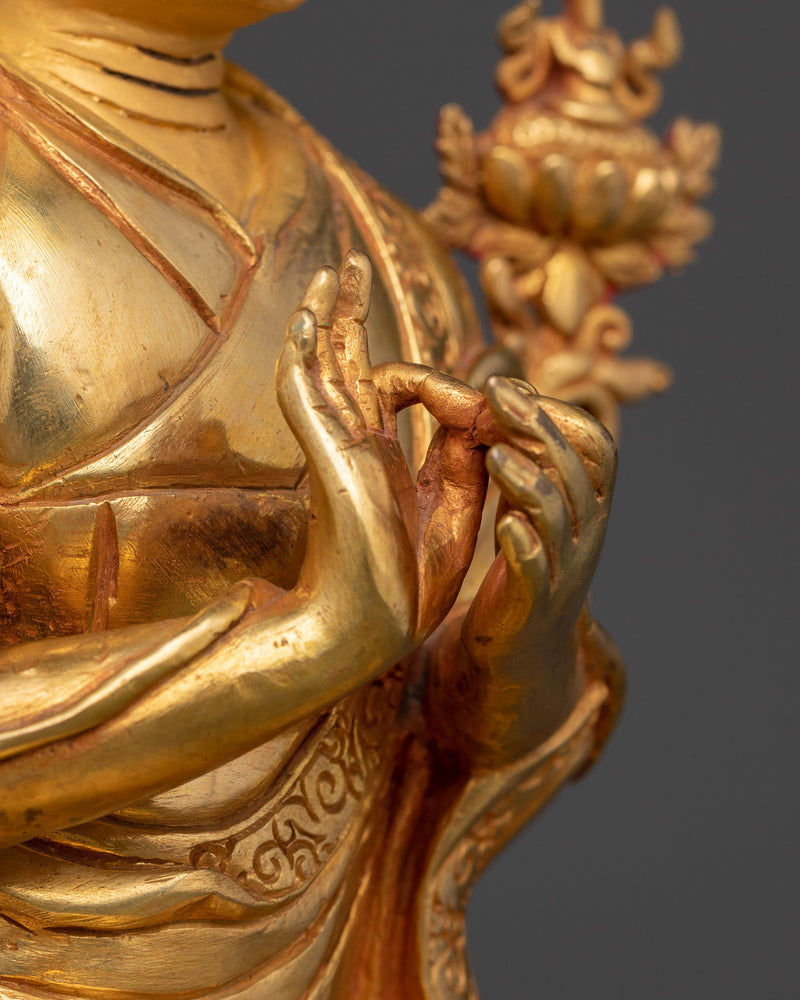 Je Tsongkhapa Buddhist Master | 24K Gold Gilded Sculpture from Nepal