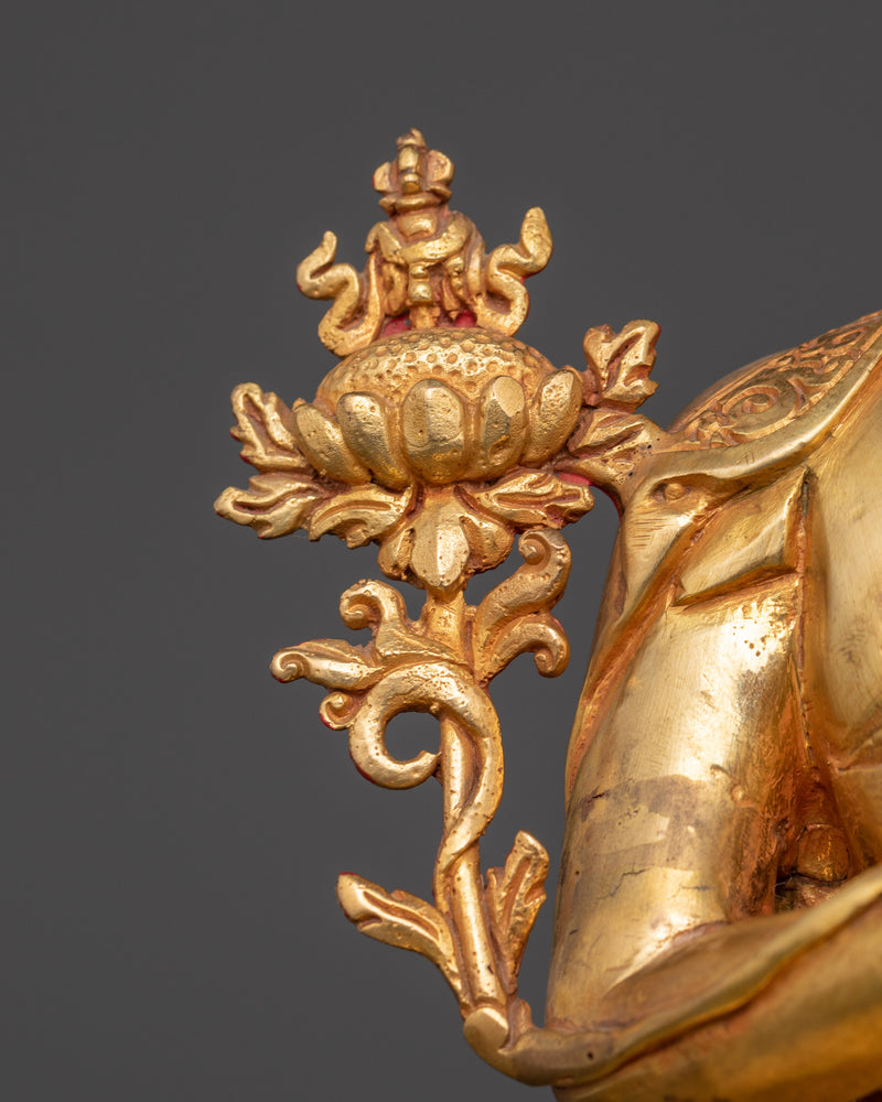 Je Tsongkhapa Buddhist Master | 24K Gold Gilded Sculpture from Nepal