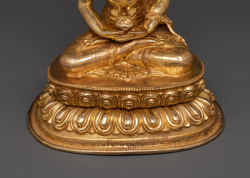 Amitabha Divine Light Buddha Statue | Handcrafted Gold Gilded Sculpture