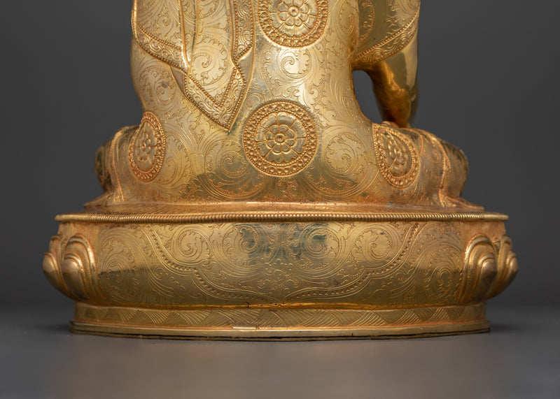 Shakyamuni Dhyani Buddha Statue | Handcrafted Gold Gilded Sculpture