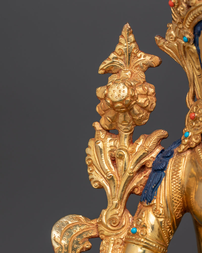 Green Tara Swift Liberator | Handcrafted Gold Gilded Sculpture