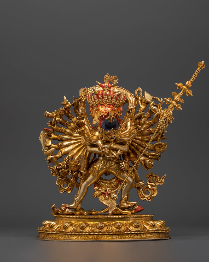 Heruka Chakrasambhara Yidam | Handcrafted Gold Gilded Sculpture