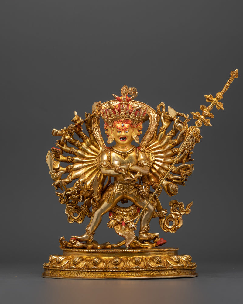 Heruka Chakrasambhara Yidam | Handcrafted Gold Gilded Sculpture