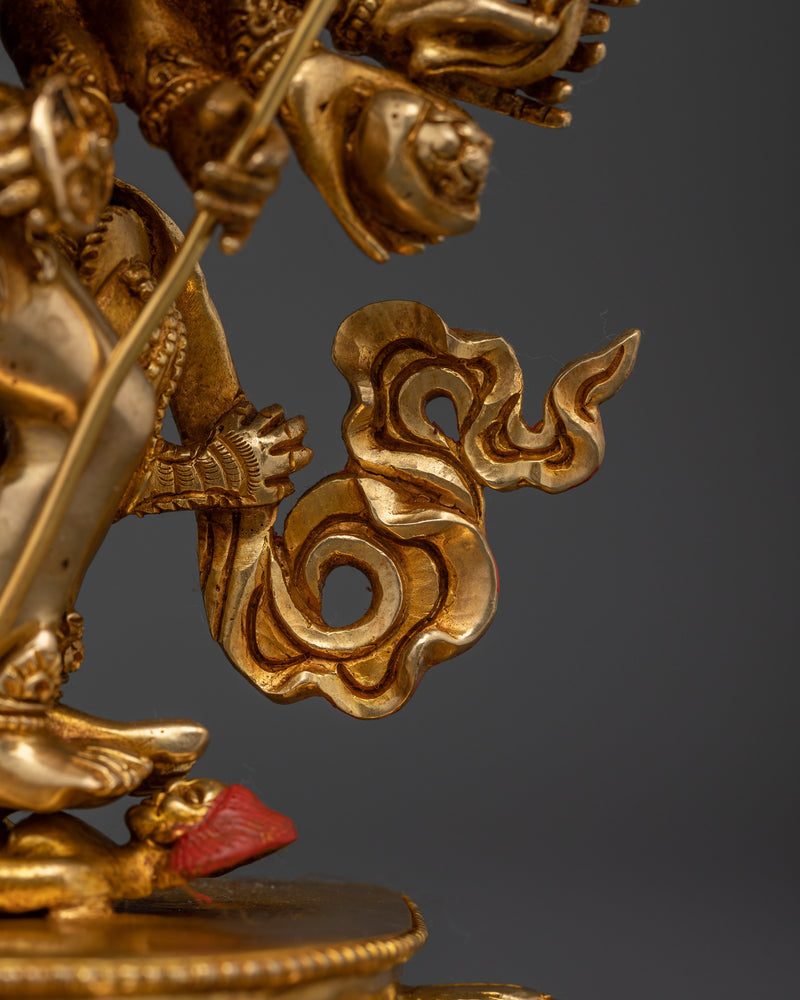 Heruka Chakrasambhara Yidam | Handcrafted Gold Gilded Sculpture