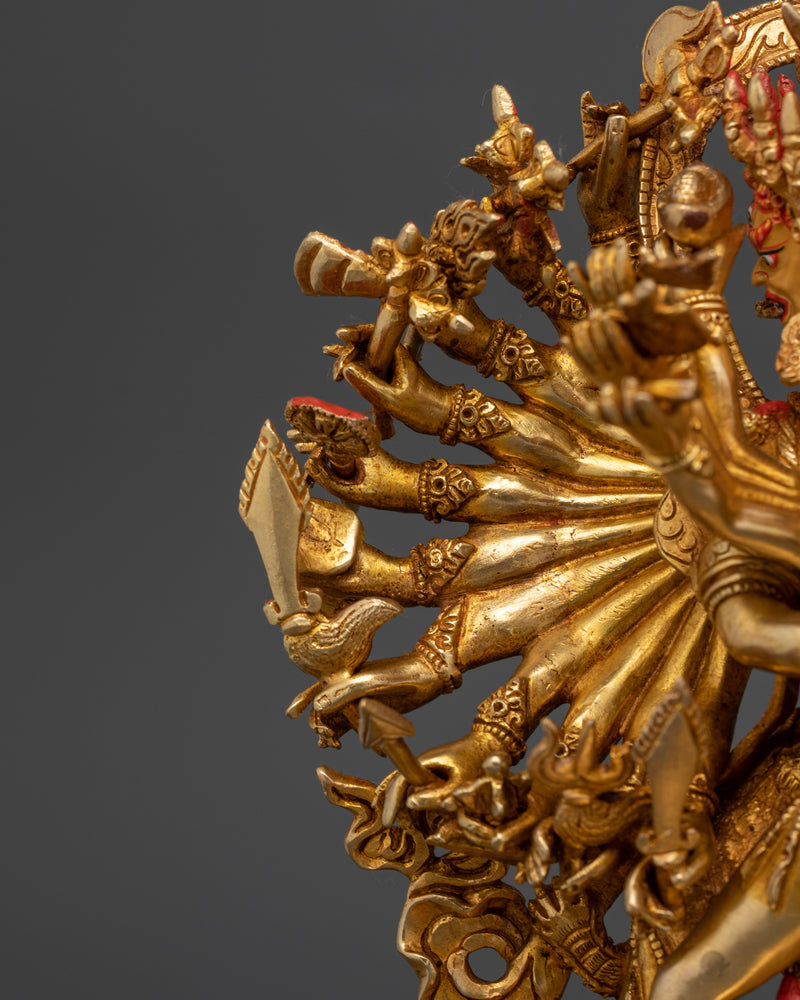 Heruka Chakrasambhara Yidam | Handcrafted Gold Gilded Sculpture