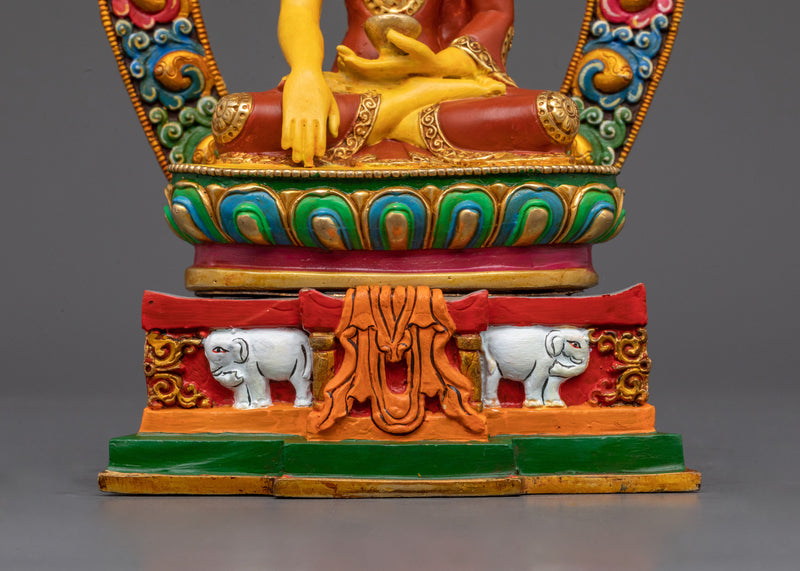 Shakyamuni Buddha in Throne Statue | Meditation Sculpture