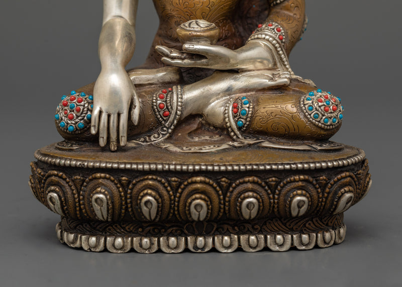 Silver Plated Shakyamuni Buddha Statue | Buddhism Founder