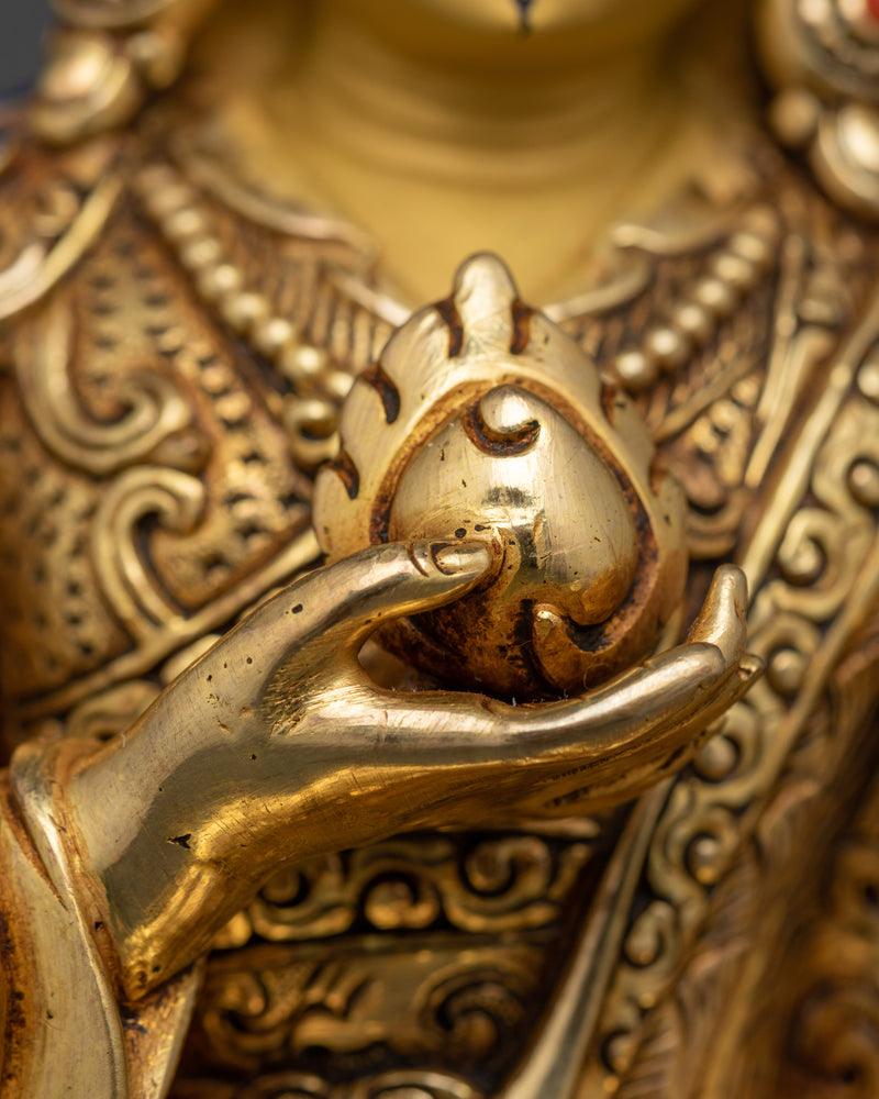 Guru Norla Lama Statue | Sacred Gold Gilded Spiritual Art