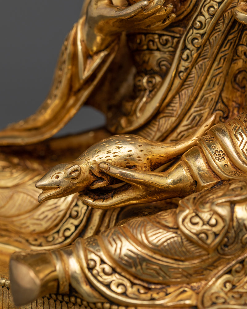 Guru Norla Lama Statue | Sacred Gold Gilded Spiritual Art