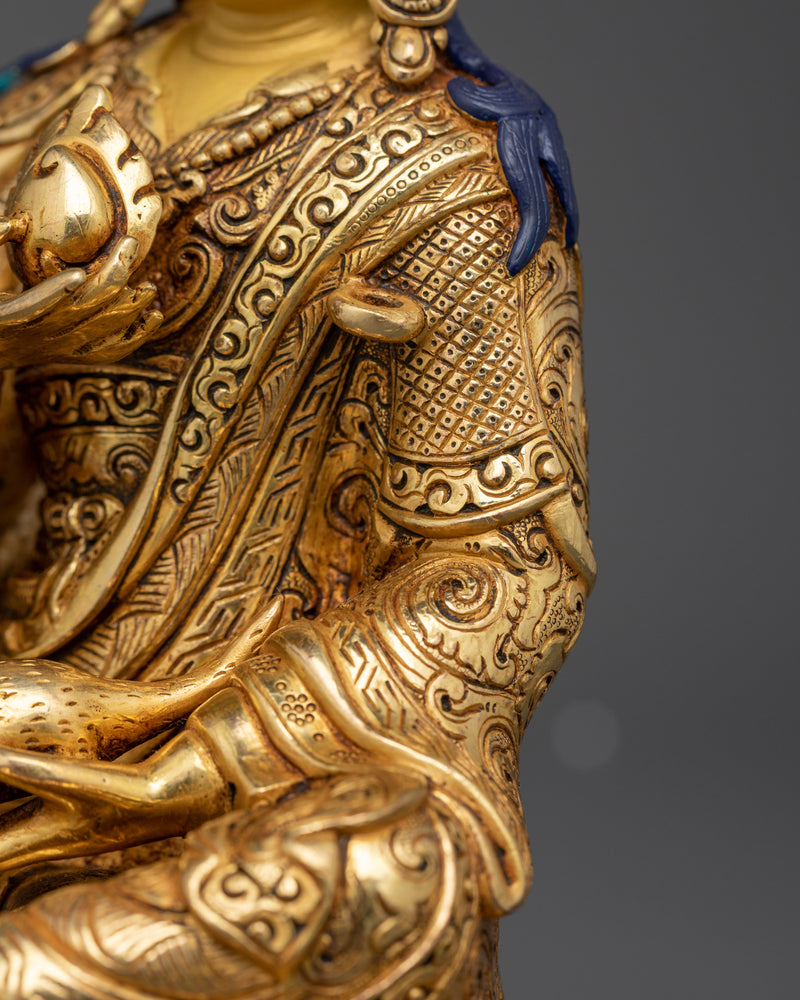 Guru Norla Lama Statue | Sacred Gold Gilded Spiritual Art