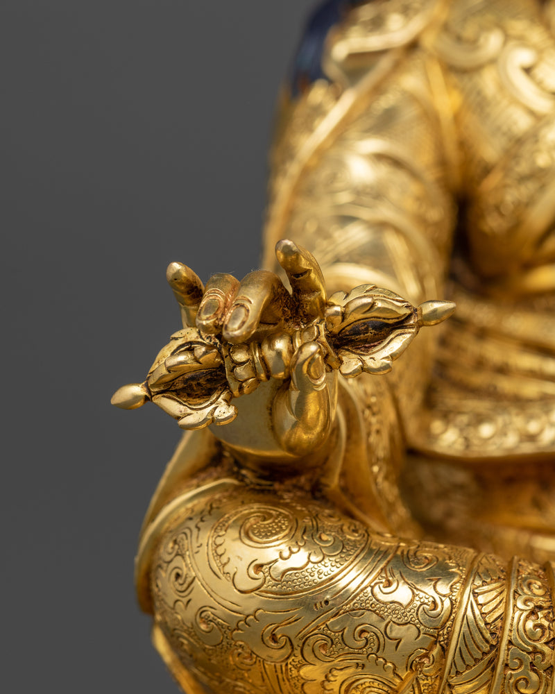 Budh Guru Rinpoche Statue | 24K Gold Gilded Copper Sculpture