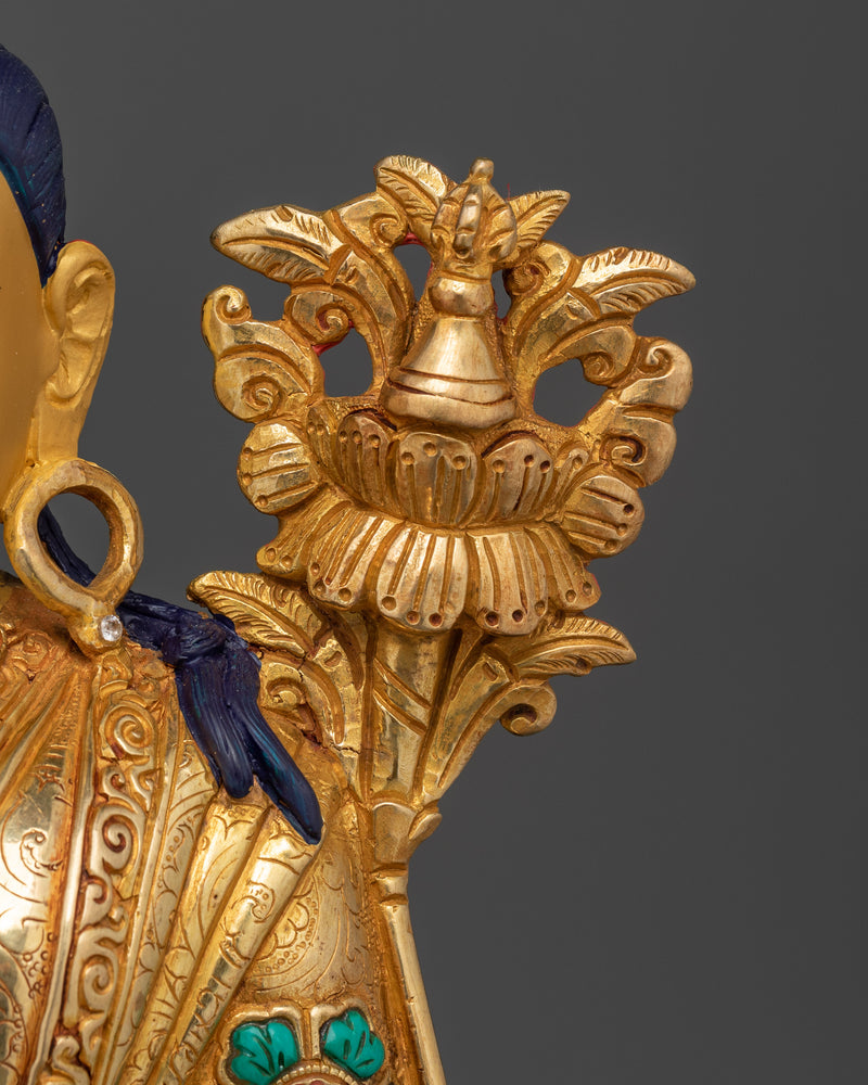 Yeshe Lama Jigme Lingpa Statue | 24K Gold Gilded Copper Sculpture