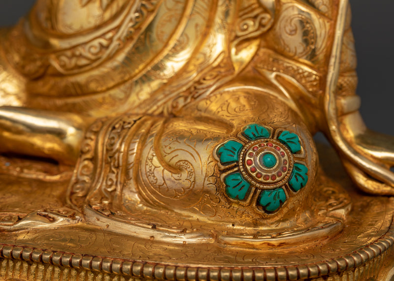 Yeshe Lama Jigme Lingpa Statue | 24K Gold Gilded Copper Sculpture