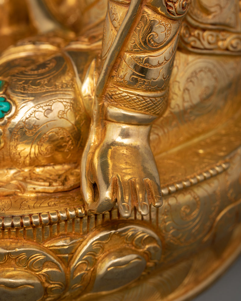 Yeshe Lama Jigme Lingpa Statue | 24K Gold Gilded Copper Sculpture