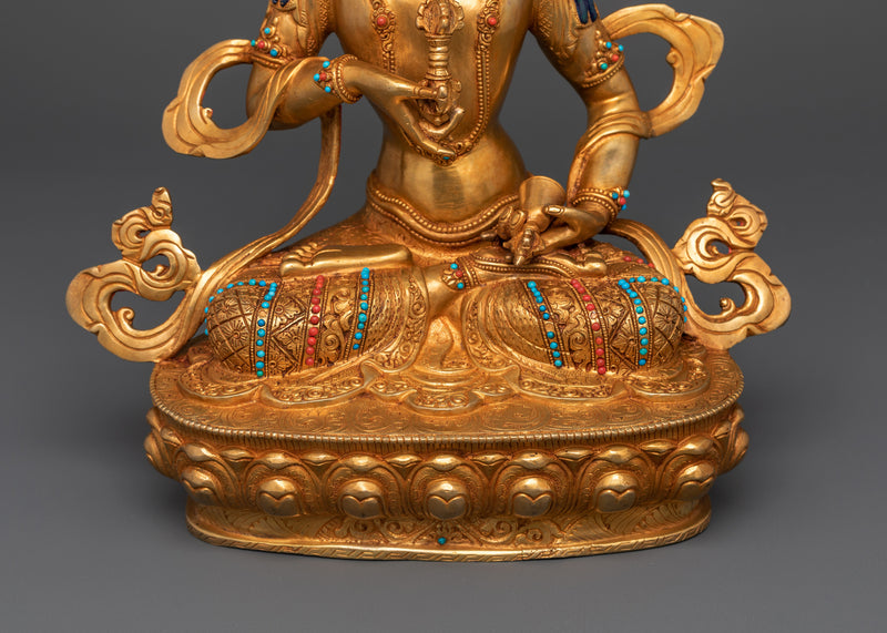 Gambar Arca Buddha Vajrasattva | 24K Gold Gilded Tibetan Sculpture