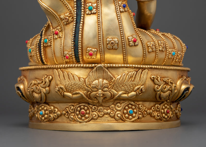 Crowned Shakyamuni Buddha | Gold-Gilded Spiritual Statue | Tibetan Buddhist Art