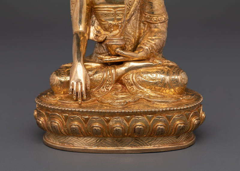 Shakyamuni Buddha – The Teacher | 24K Gold Gilded Tibetan Art