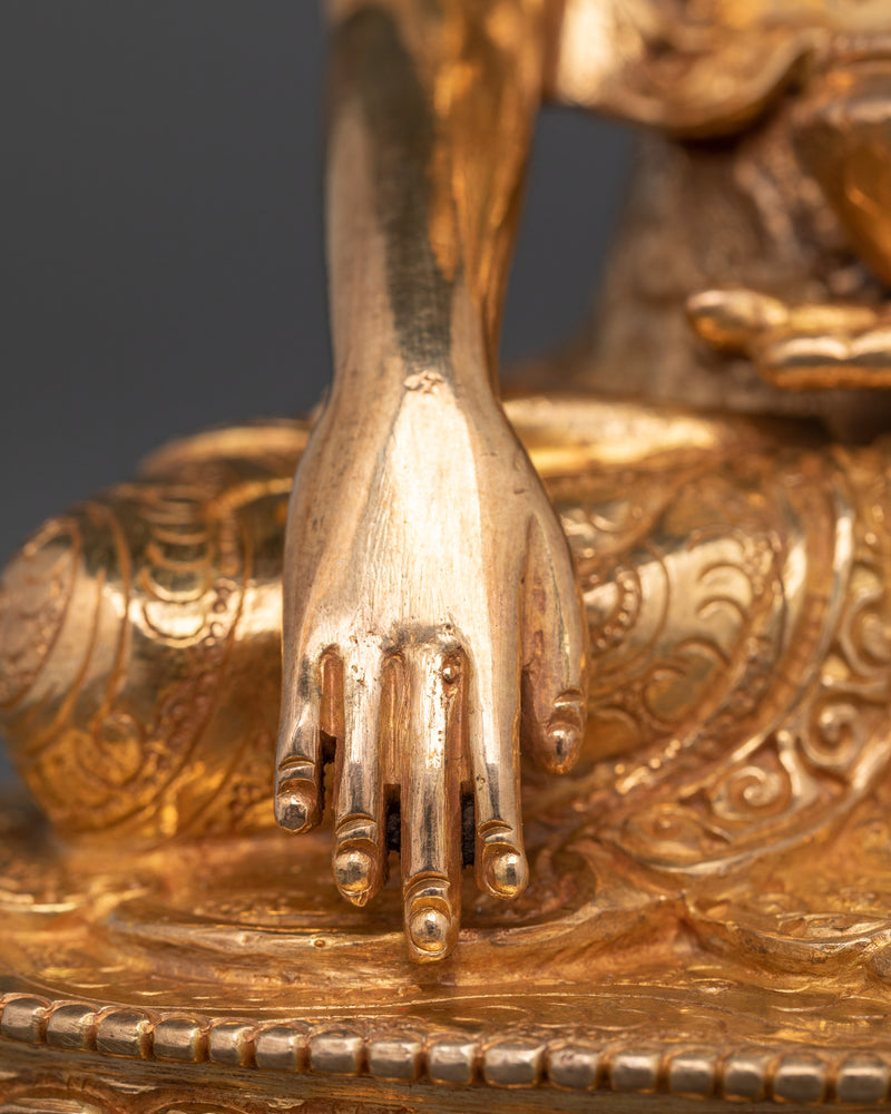 Shakyamuni Buddha – The Teacher | 24K Gold Gilded Tibetan Art