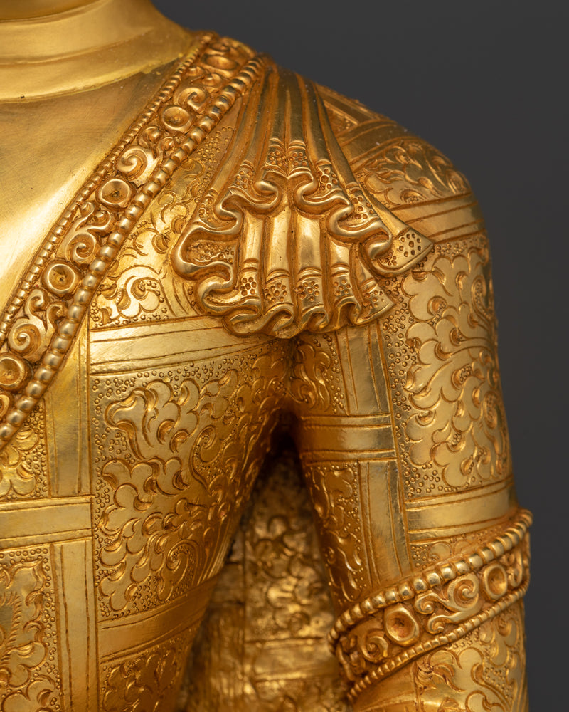 Shakya Clan Shakyamuni Buddha | 24K Gold Gilded Tibetan Art