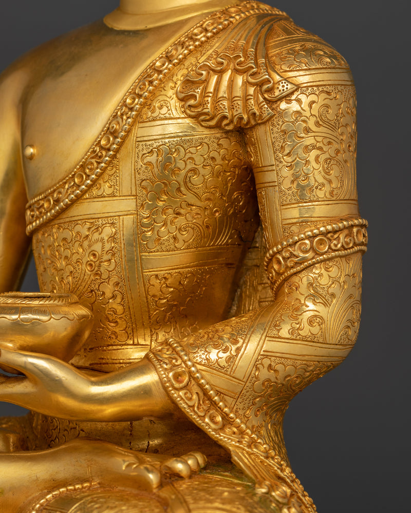 Shakya Clan Shakyamuni Buddha | 24K Gold Gilded Tibetan Art