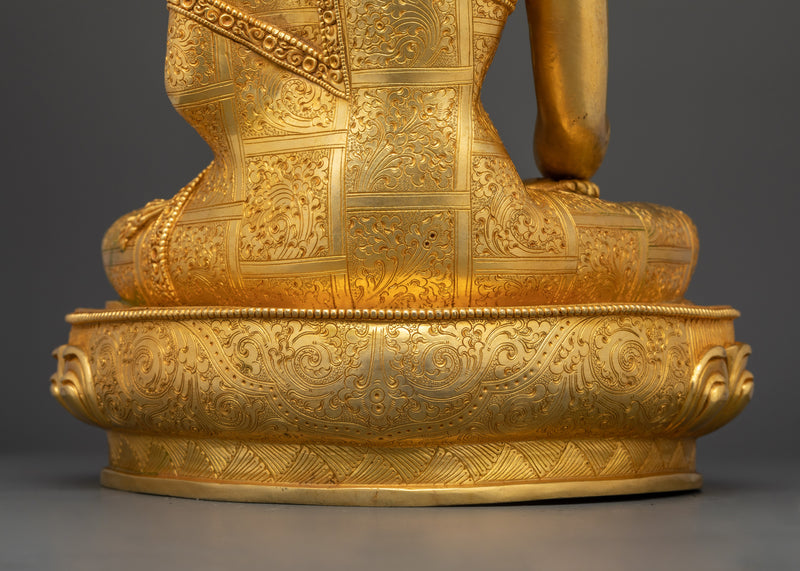 Shakya Clan Shakyamuni Buddha | 24K Gold Gilded Tibetan Art