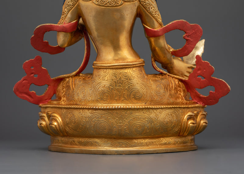 Dukar White Umbrella Goddess | 24K Gold Gilded Tibetan Sculpture