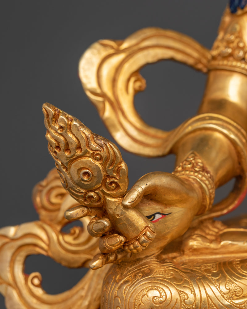 Dukar White Umbrella Goddess | 24K Gold Gilded Tibetan Sculpture