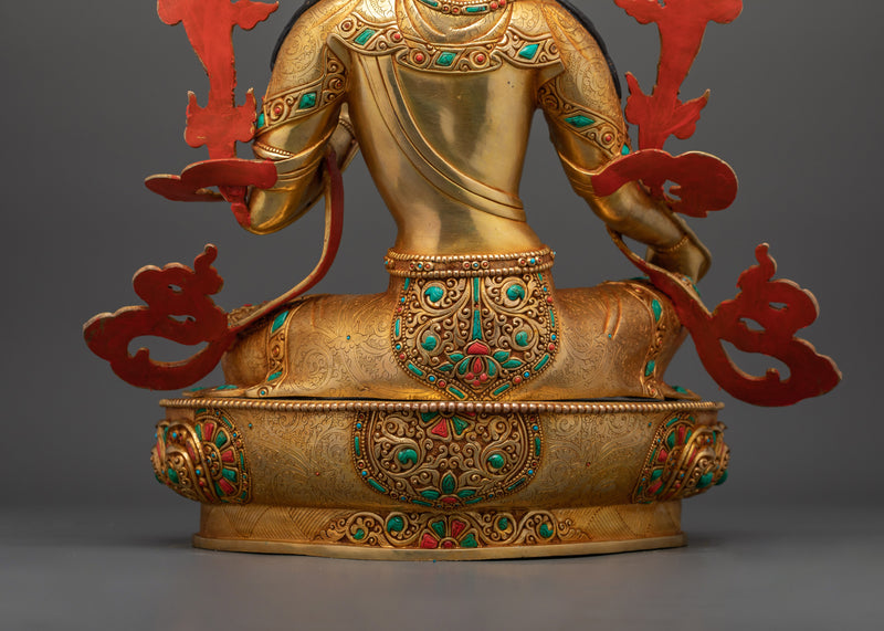 Green Tara - The Goddess of Compassion | 24K Gold Gilded Buddhist Statue