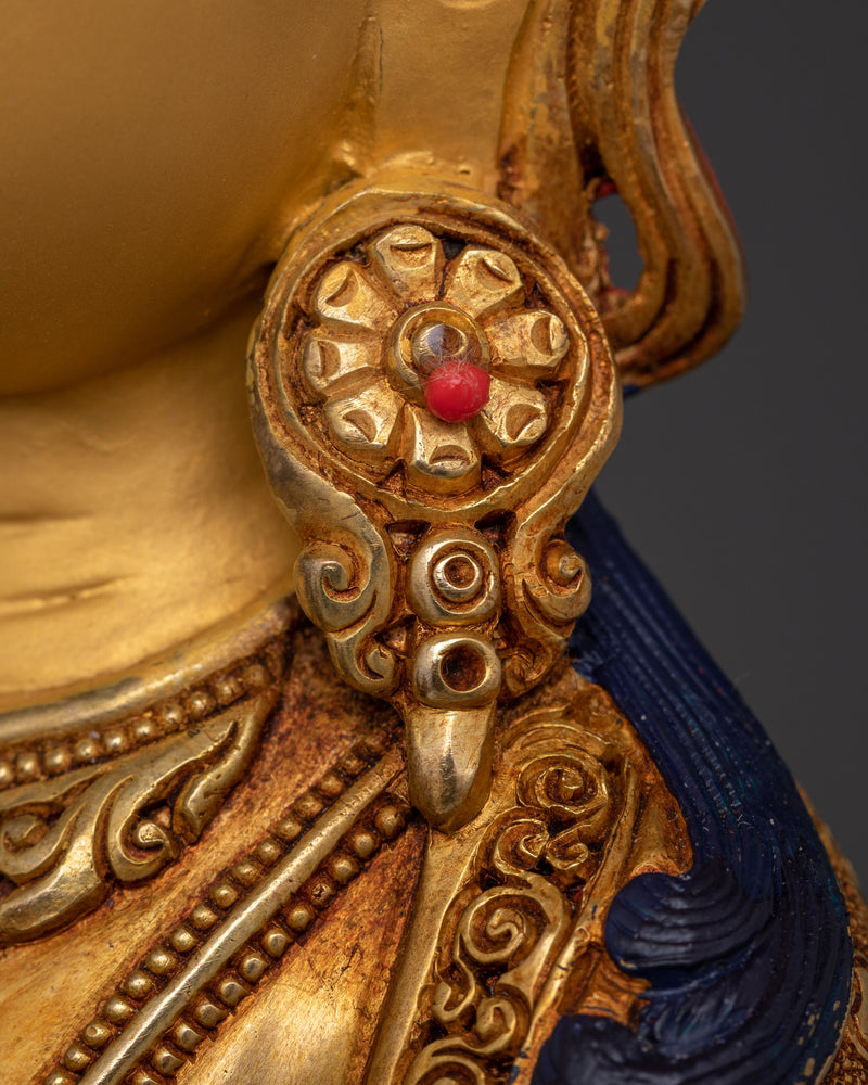 Vajradhara Meditation Statue | 24K Gold Gilded Tibetan Art