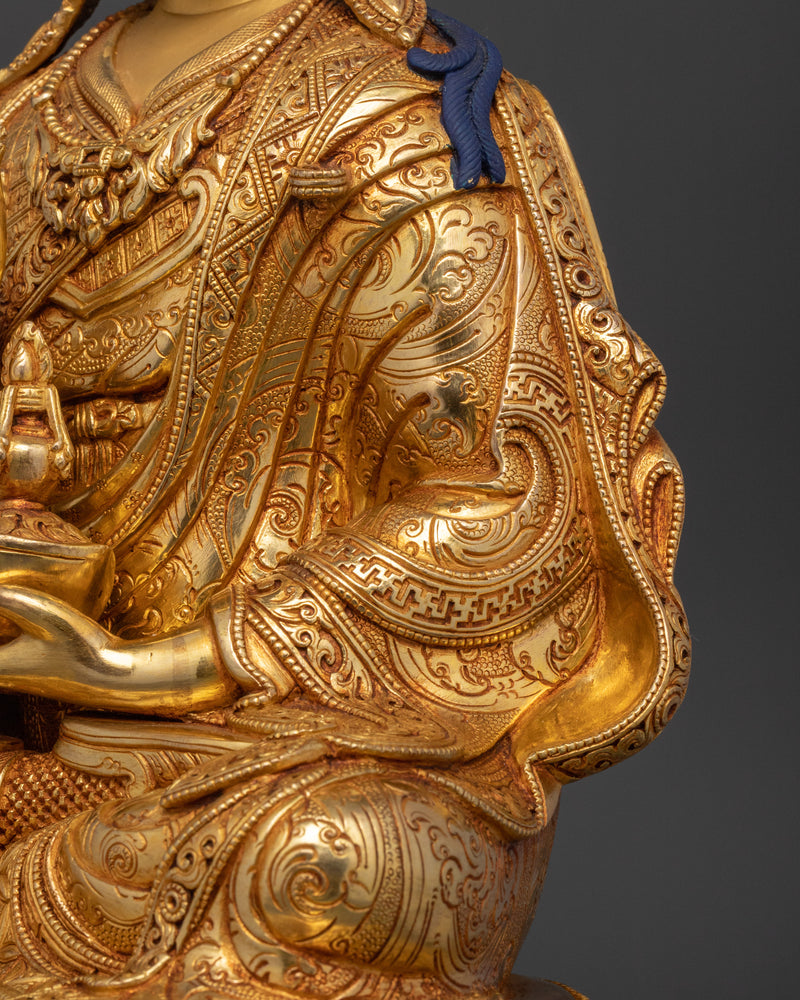 Bhutan Guru Rinpoche Statue | 24K Gold Gilded Tibetan Art