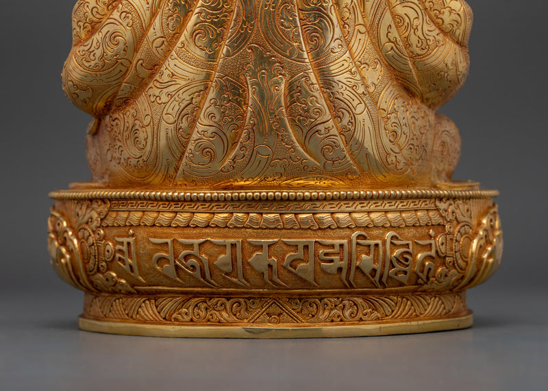 Bhutan Guru Rinpoche Statue | 24K Gold Gilded Tibetan Art