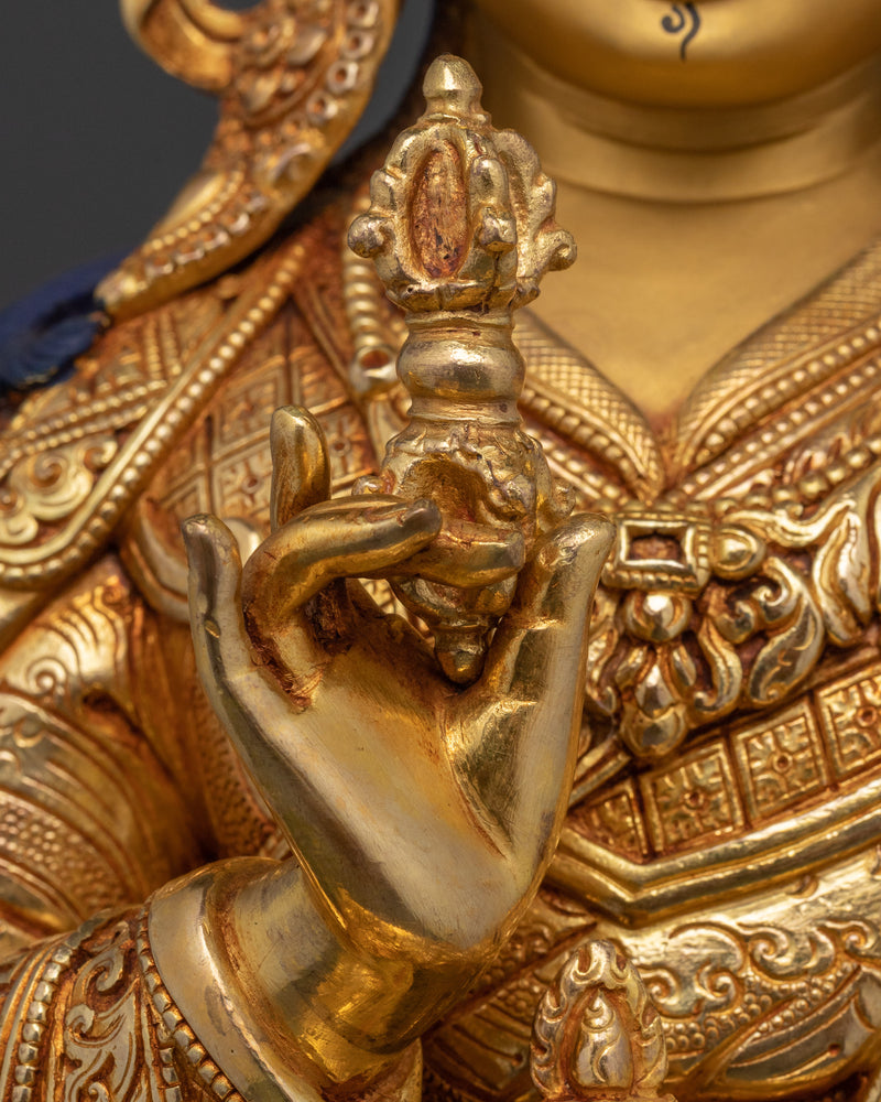 Bhutan Guru Rinpoche Statue | 24K Gold Gilded Tibetan Art