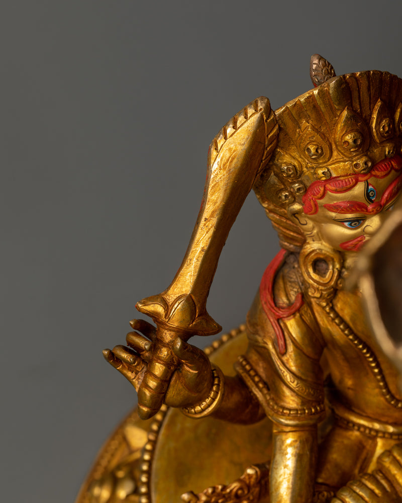 Spiritual Vishvarupa Statue | 24K Gold Gilded Copper Sculpture