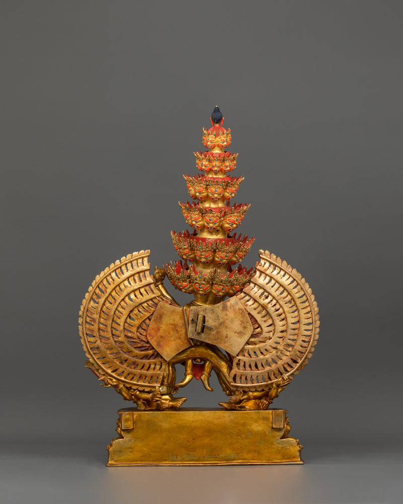 Spiritual Vishvarupa Statue | 24K Gold Gilded Copper Sculpture