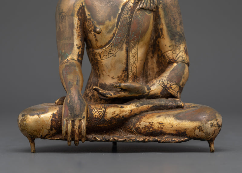 Antique Statue of Shakyamuni Buddha | Tibetan Buddha