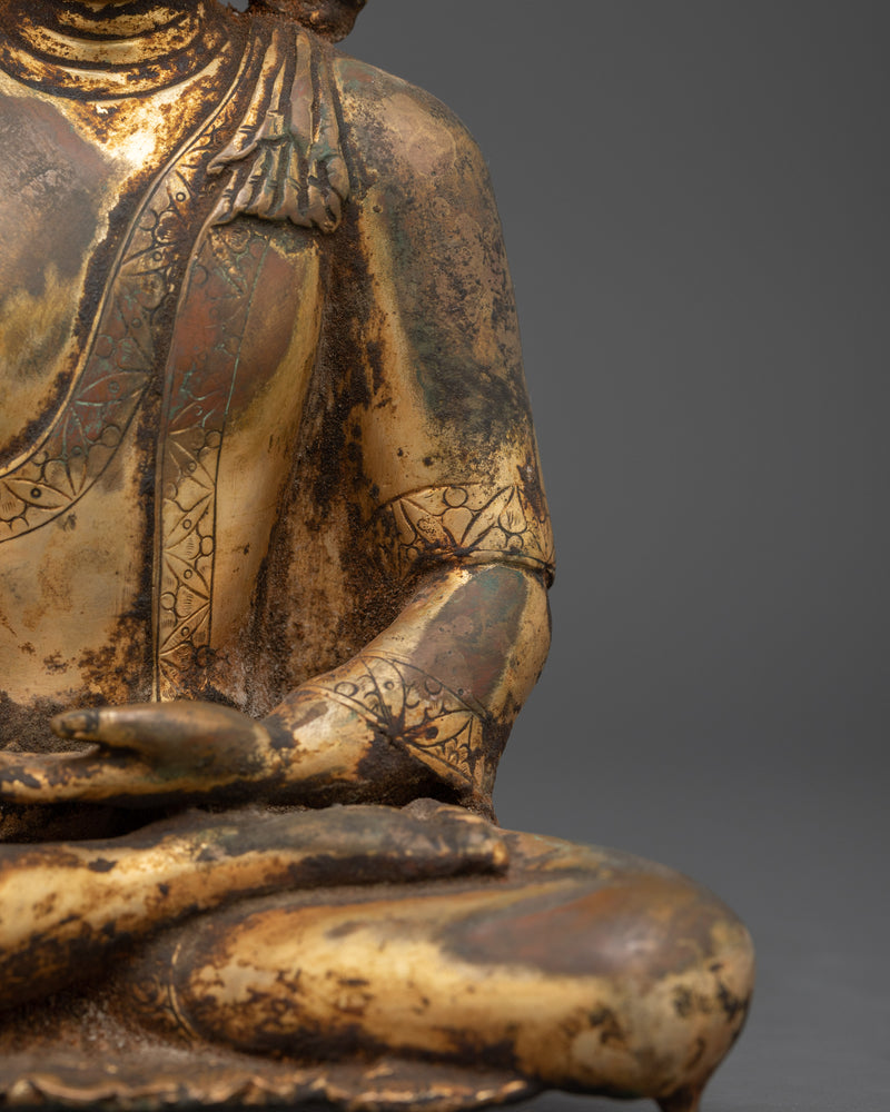 Antique Statue of Shakyamuni Buddha | Tibetan Buddha