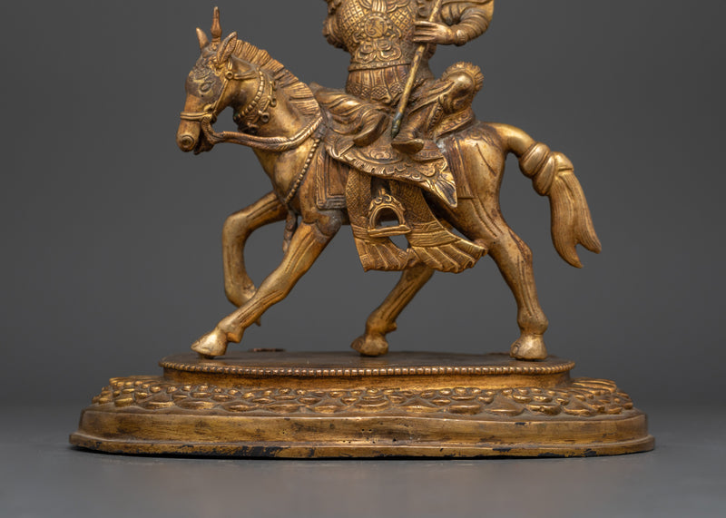 Fearless Lord King Gesar Statue | Handmade Buddhist Master