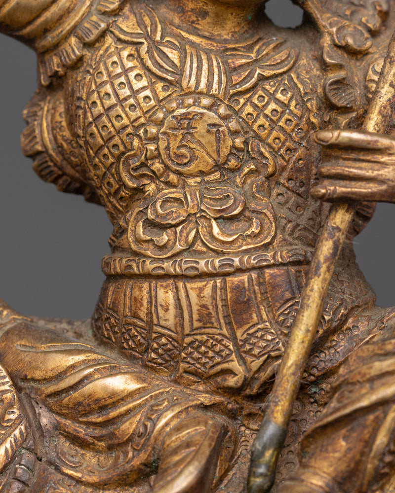 Fearless Lord King Gesar Statue | Handmade Buddhist Master