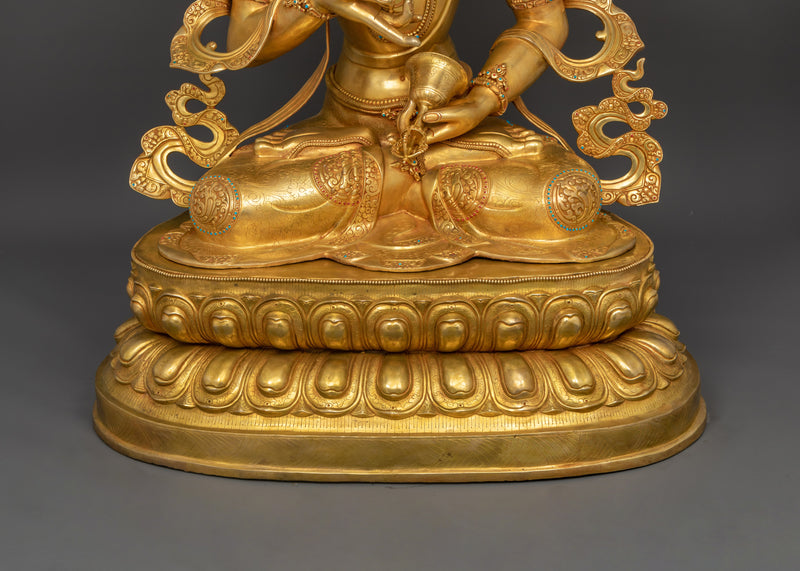 Vajrasattva Thunderbolt Being Statue | 24K Gold Gilded Copper Sculpture